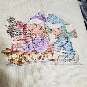 Vintage Adorable Winter Cross Stitch Kids